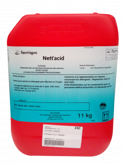 Nett'Acid , détartrant des canalisations d'eau de boisson des animaux